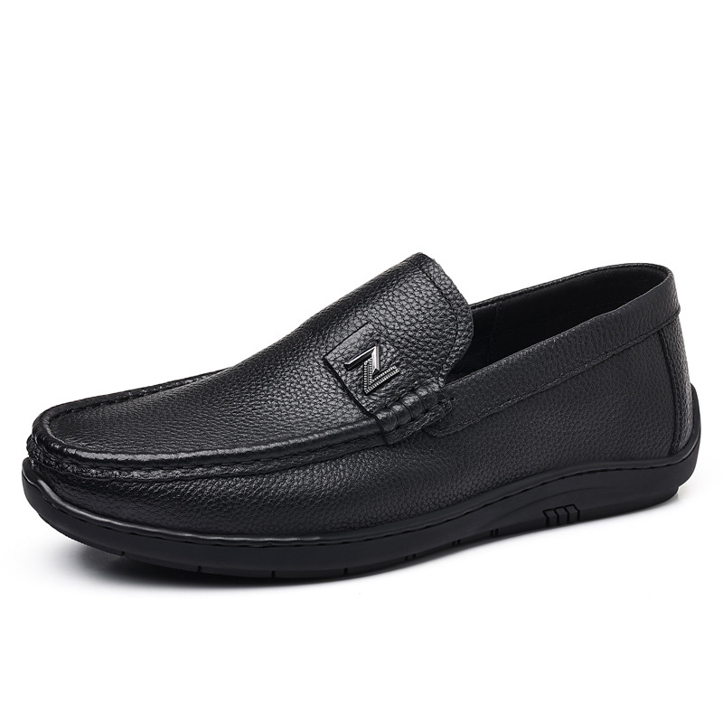 La primera capa de piel de vaca de los nuevos hombres de cuero de los hombres casuales mocasines slip-on papá zapatos de cuero zapatos de los hombres suaves