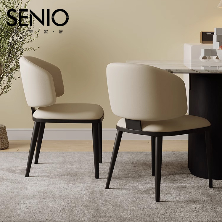 食事椅子クリーム風現代シンプル背もたれ椅子高級感気式軽豪華ホテル接待商談レストラン腰掛け