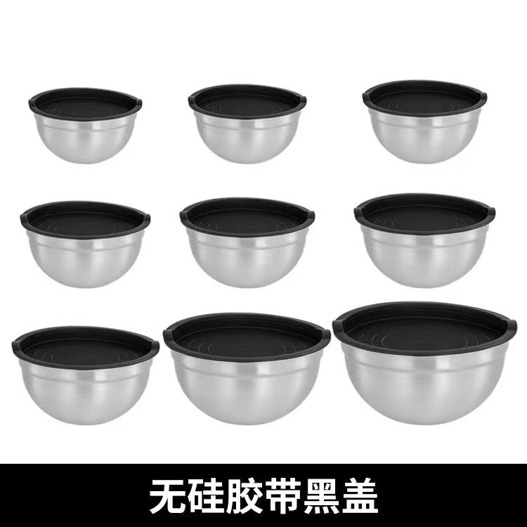 メーカー直販ステンレス厚手オムレツポットカラーシリコン底滑り止めハンドル付きスケールサラダボウル焙煎|undefined