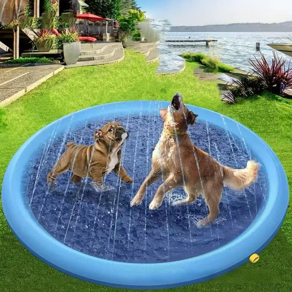 PVC square pet spray mat for outdoor play and water activities