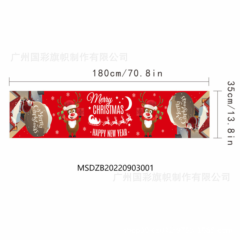 メーカー供給新しいクリスマステーブルフラグパーティー雰囲気会場レイアウト180*35センチメートルクリスマステーブルフラグ|undefined