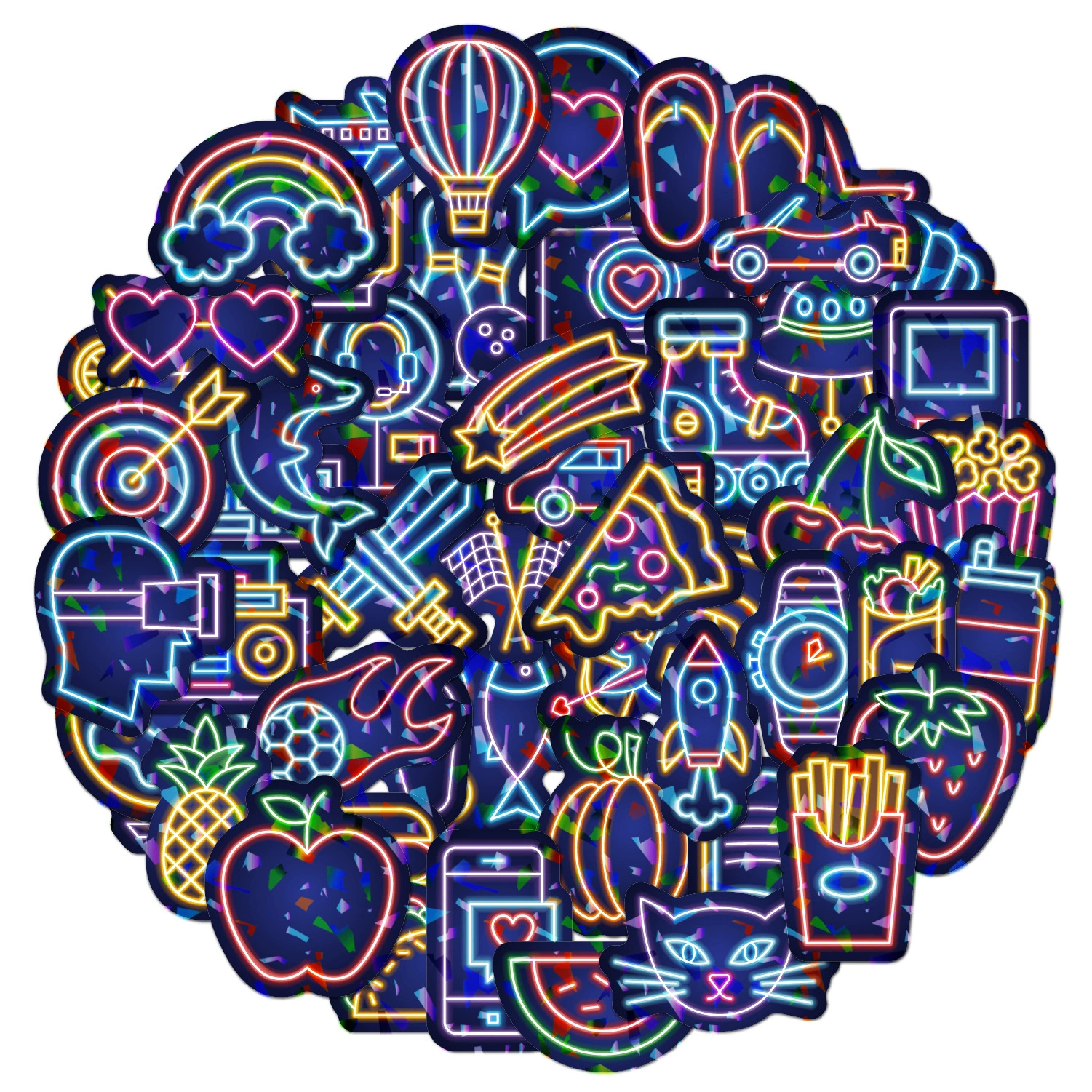 Неоновая наклейка 50 голографических блеска велосипед шлем мотоцикл гитара diy лазерная наклейка оптом