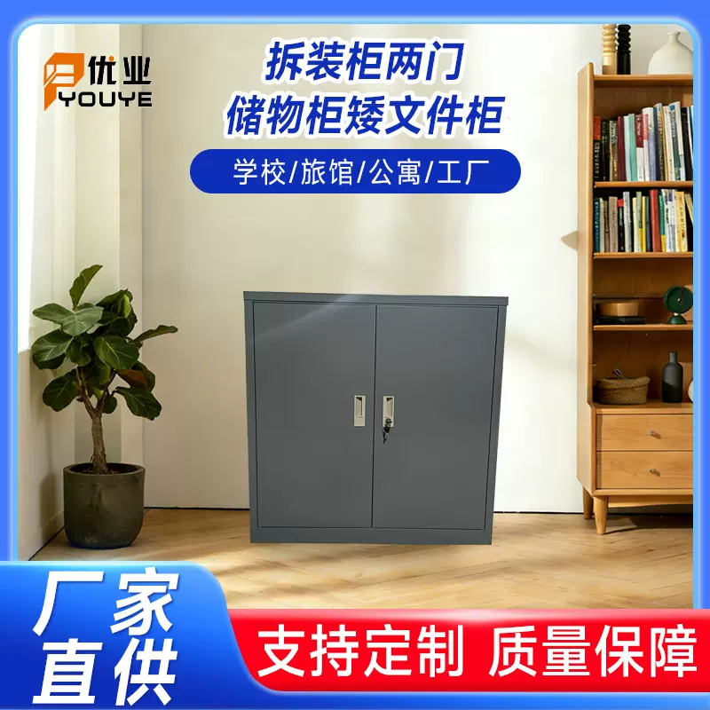 厂家批发拆装柜两门文件柜储物柜存包柜办公资料柜落地带锁收纳柜