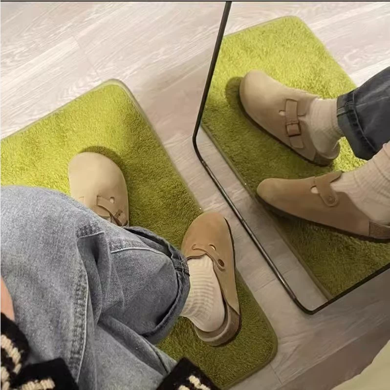 Обувь Birkenstock для женщин 2024 новая бархатная толстая подошва Birkenstock носок полуподошвы весна и осень слепон лессон