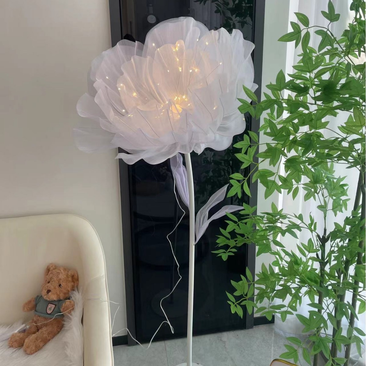 Lámpara Decorativa de Flor Artificial de Seda Hecho a Mano para Navidad y Fiestas