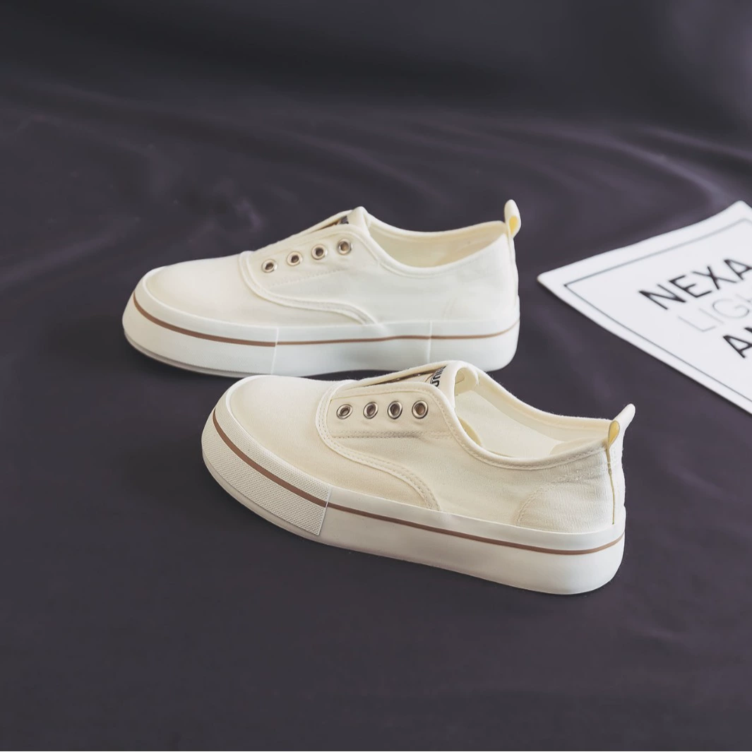 Спот новые студенты весной и летом 2024 года повседневные белые туфли с низким резином ленивые туфли для женщин H1333