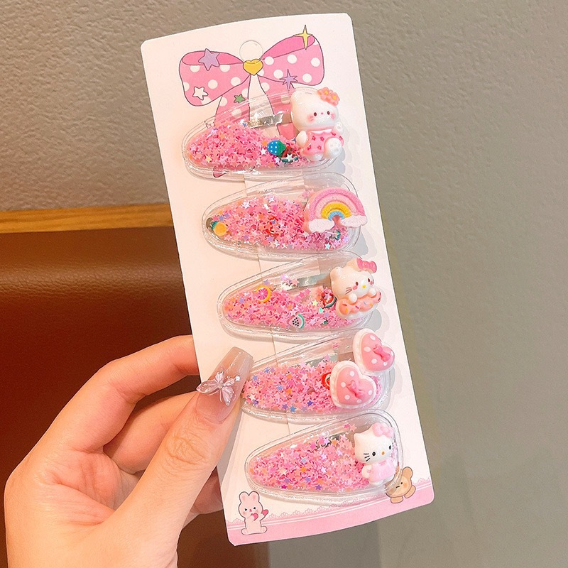 Niña KT clip para el cabello gato niño lindo Hello clip de boca de pato nuevo frente rojo en línea clip para el cabello bebé frange