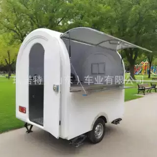 跨境定制牵引移动咖啡冰淇淋冰茶热狗披萨餐车景区打卡镜面售卖车
