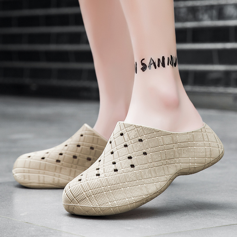 Men's Platform Clogs Thick Sole Slip-on Mules Beach Sandals_voghion.com