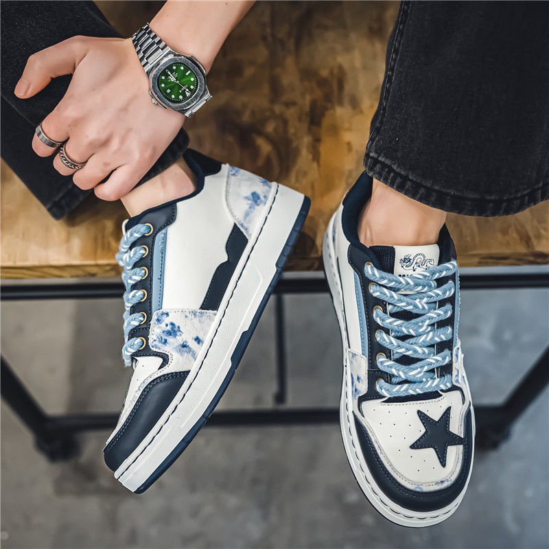 2024 Herbst neue Herren Drachenjahr Leder geprägte Drachenbrettschuhe Jugendstudenten trendige Schuhe Live-Sport Herrenschuhe_voghion.com