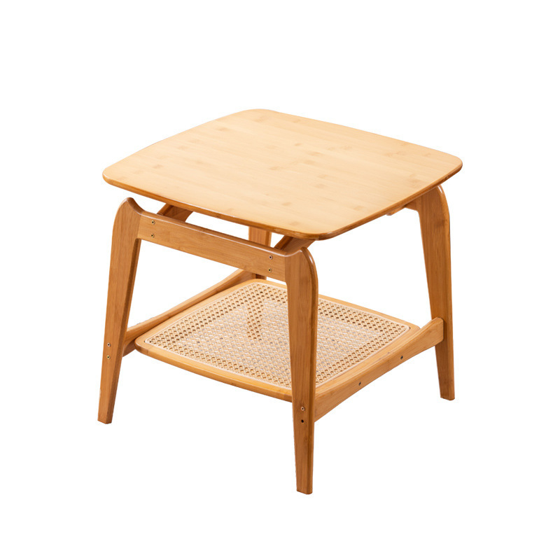 Mesa lateral del sofá, sala de estar, mesa de centro pequeña para el hogar, mesa cuadrada de ratán móvil, almacenamiento de dormitorio, mesita de noche creativa, nuevo