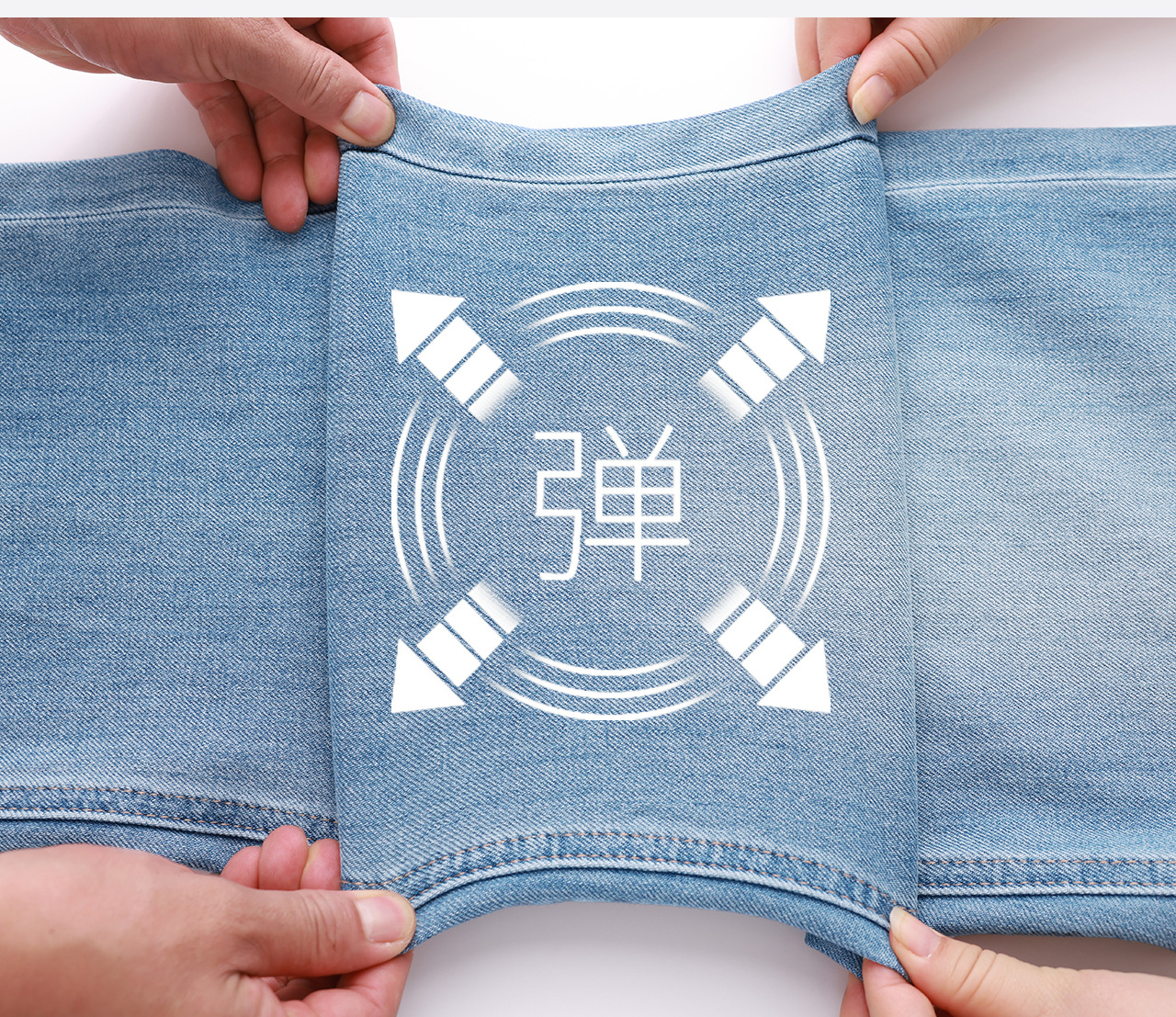 Quần jean nữ cạp cao ống rộng chất liệu cotton pha sợi co giãn mềm mại — xanh lam chi tiết 15