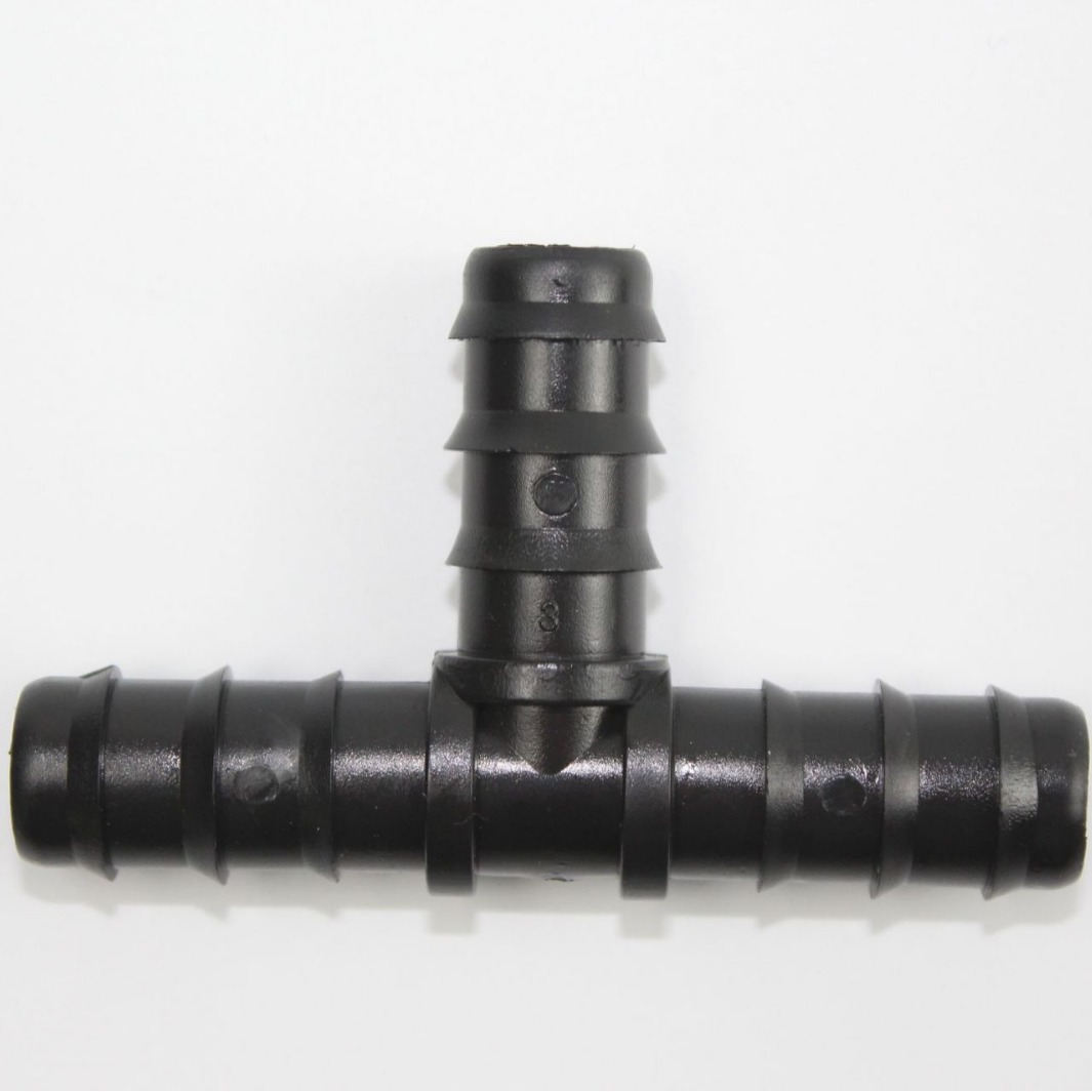 Nuevo material 16 PE tubo púbido conector de tubería de riego por goteo de micro-spray invernadero conector de tubería PE conector de conector image 5