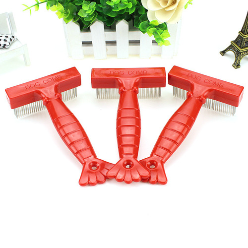 Wholesale Lobster Double Row Nail Rake Pet Comb Dog Detangling Comb Cat Detangling Comb Pet Supplies