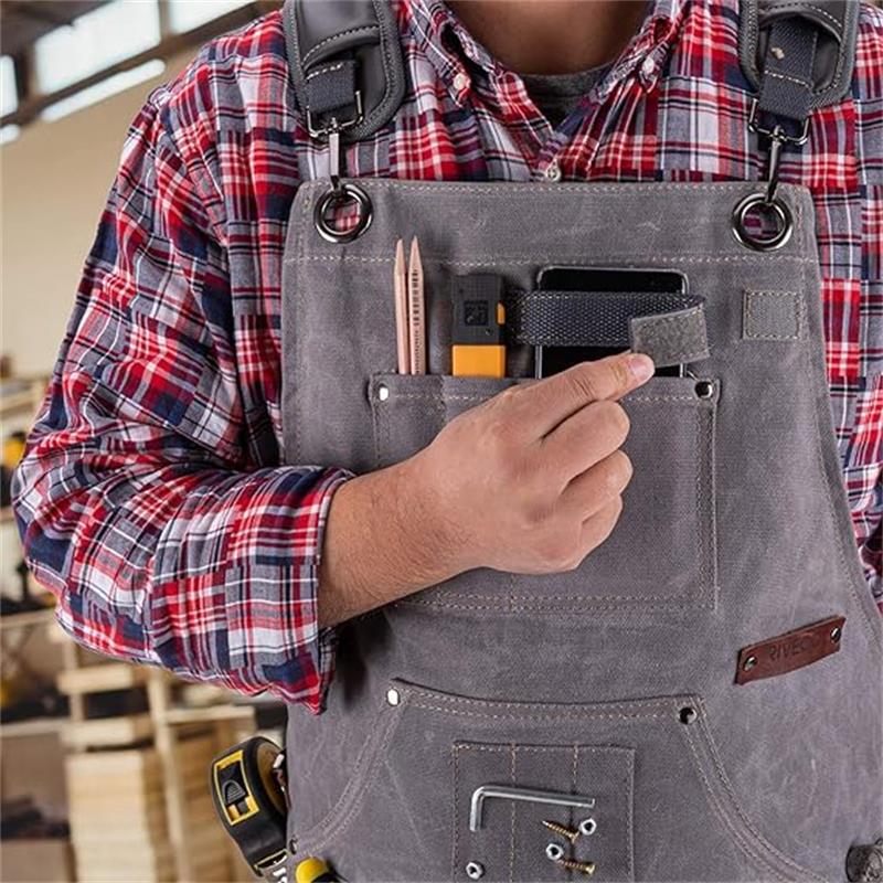 Transfronterizo amazónica cera de lona delantal jardinería carpintero reparación de automóviles pesados ropa de trabajo de carpintería delantal fábrica al por mayor