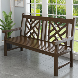 Export to the United States [Amazon] bench park chair solid wood courtyard porch chair aisle row chair store leisure chair