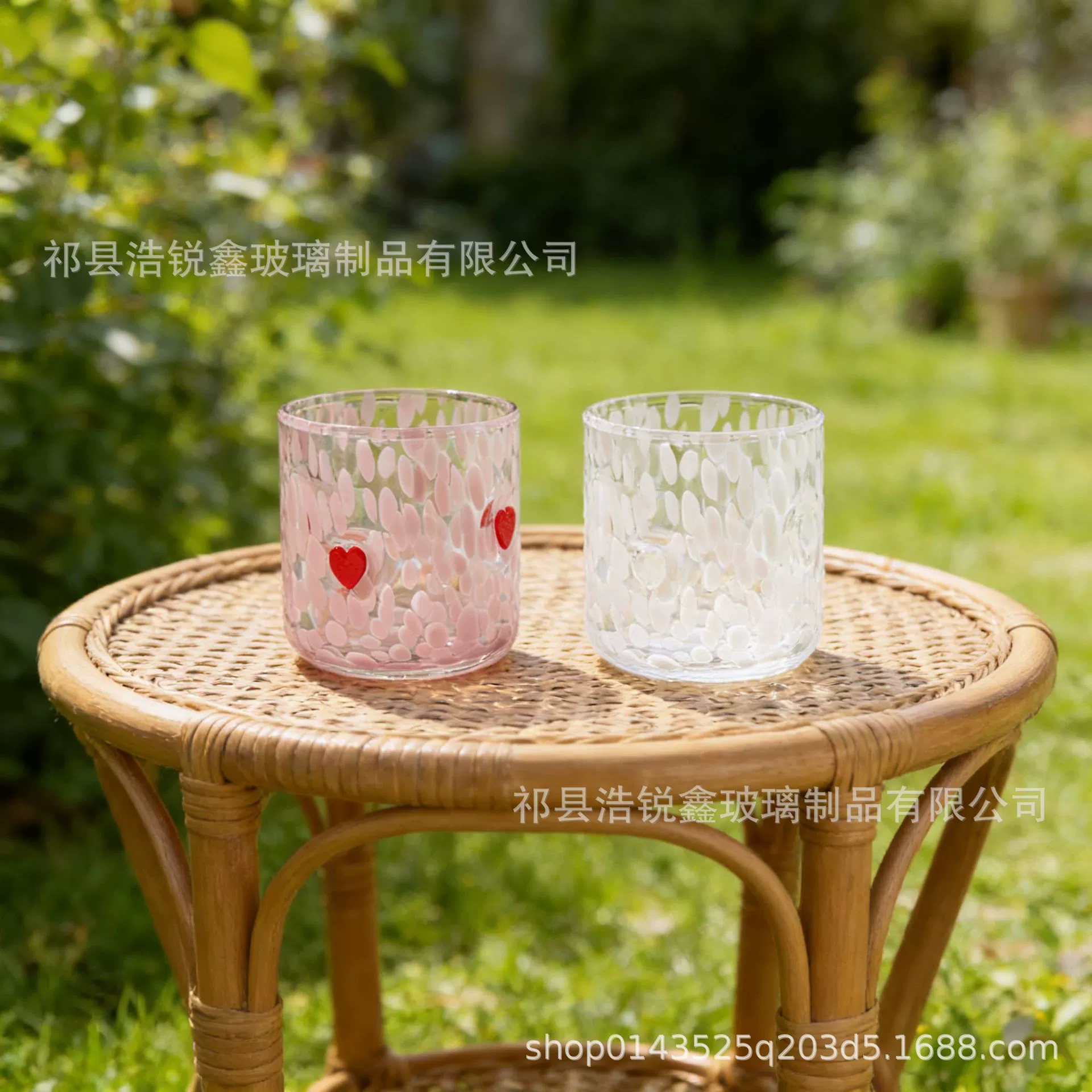Кросс-бордерная handmade стеклянная чашка, горячий патч, утолщённая декоративная напитка, трёхмерный узор, открытая выдувная вода cup