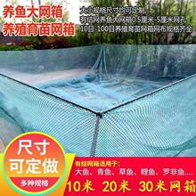 多尺寸大鱼养殖网箱养鱼网箱存鱼养鱼不伤鱼网箱加盖加粗有结大网
