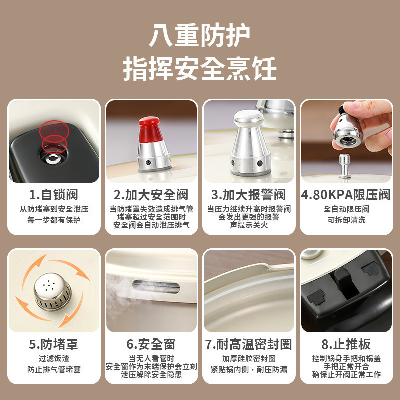 Hong Shuangxi olla a presión de gas de doble propósito olla a presión de gas comercial a prueba de explosiones doméstica pequeña olla de aluminio estilo coreano