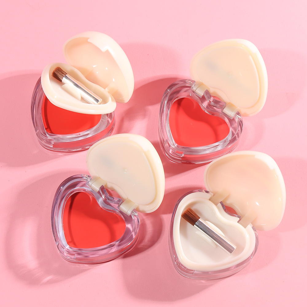 Explosión natural pura quiere mejorar el color de los labios y mejillas de doble uso amor esmalte labial con cepillo de comercio exterior maquillaje al por mayor