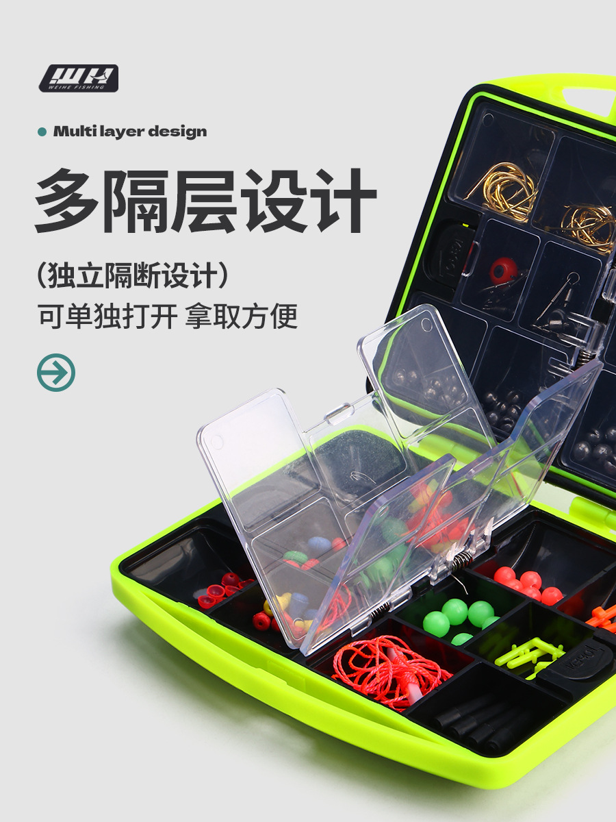 Juego de Accesorios para Pesca en Roca Weihe, Juego de Línea para Pesca en Roca, Caja de Accesorios Pequeños para Pesca en Roca, Suministros para Pesca al Aire Libre image 3