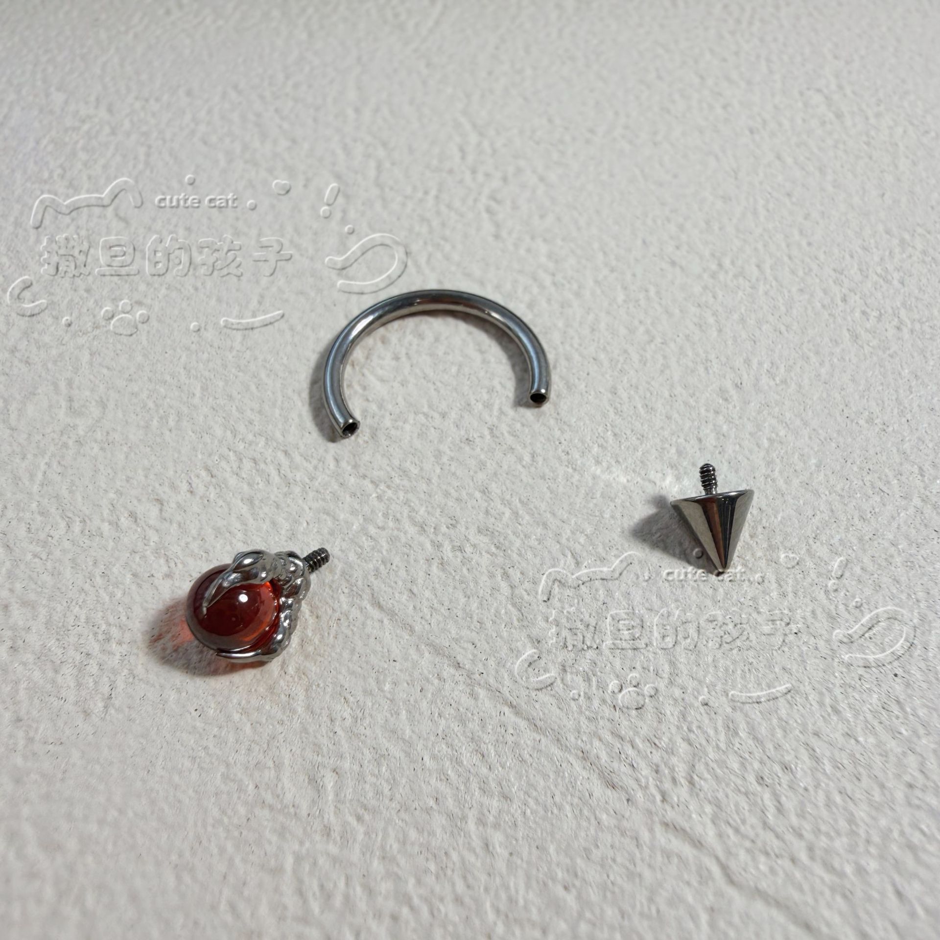 Satan's Child Star Lip Ring - Sparkling Diamond Star Lip Stud with Titanium Alloy - Lip Hoops for Men Women detail image 7