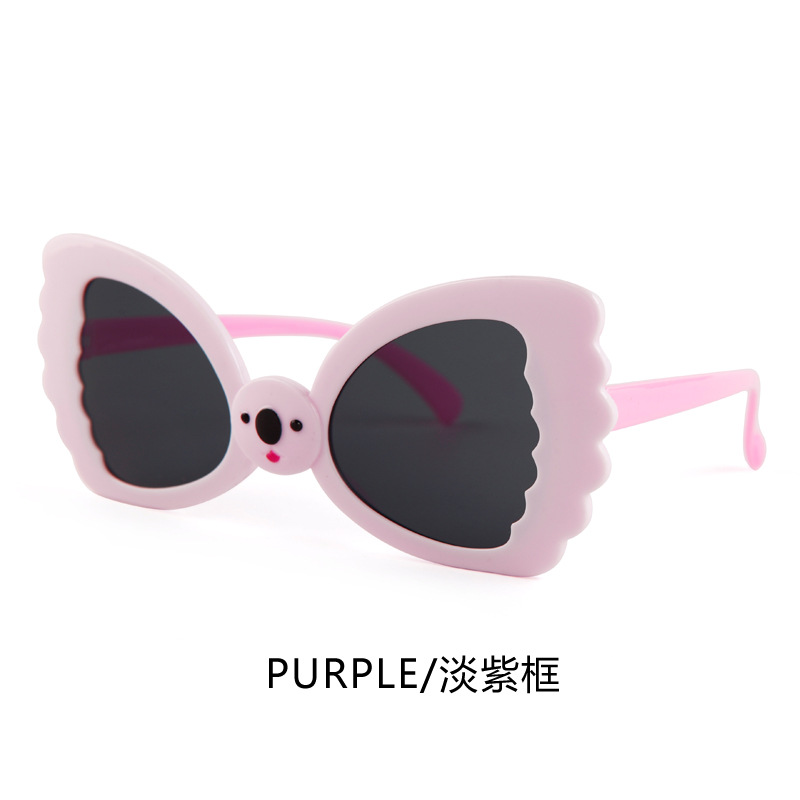 Niños, niñas y niños, gafas de sol, arco, marco de forma especial, gafas de color caramelo, moda cóncava, gafas de sol extrañas