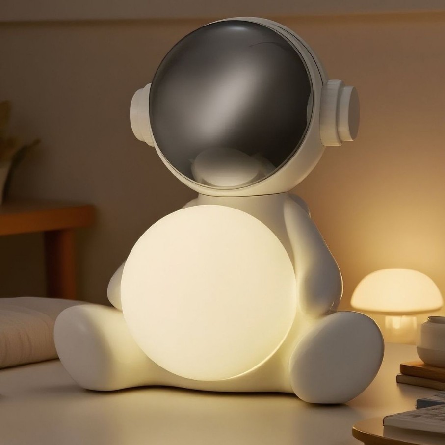 Astronauta altavoz bluetooth RGB lámpara de escritorio colorido ambiente lámpara recargable dormitorio estudio lámpara creativa decoración del hogar