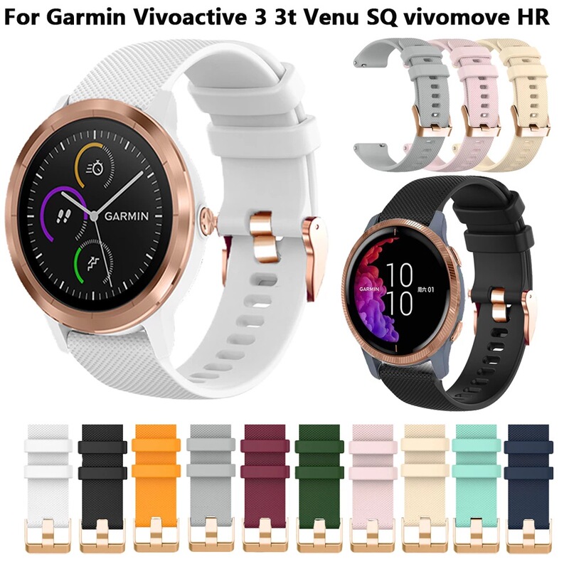 20mm silicone strap for Garmin Garmim Vivoactive 3 Venu SQ 245 645