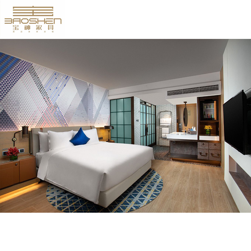 Hotel Furniture Standard Room Full Set Star Hotel Room Standard Room Public Area Lobby Full Set Panel Furniture Factory Direct Sale