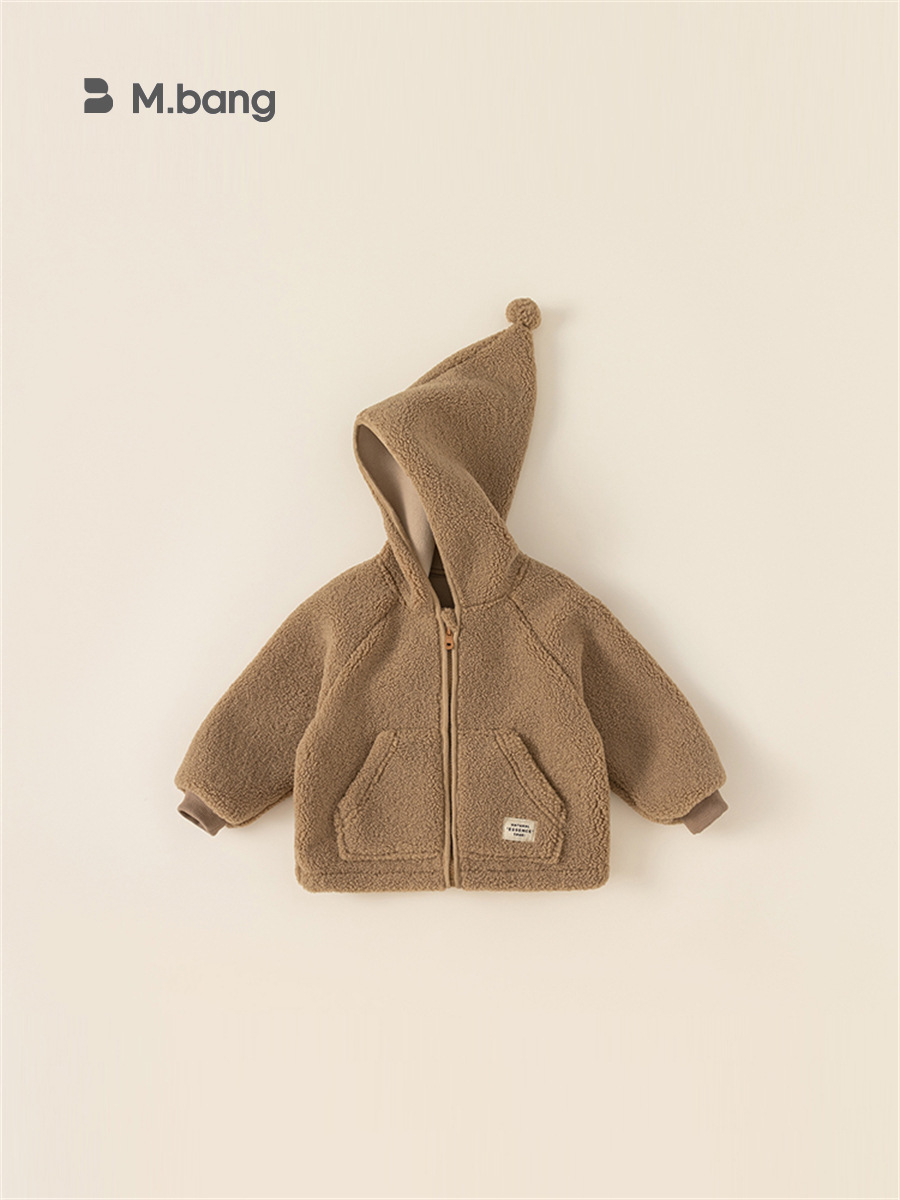 Babycity invierno nuevos niños de la capa duende sombrero diseño cremallera superior engrosada DY83047