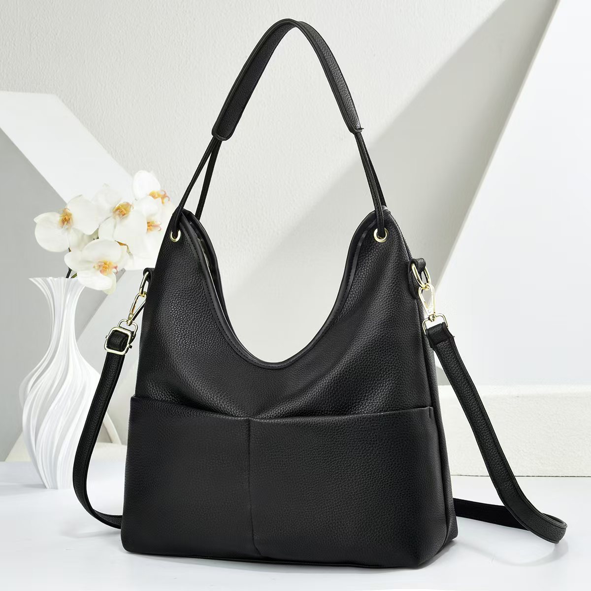 Casual bolso de cubo de color sólido bolso de transporte diario de moda atmósfera mochila de hombro Ladies bag image 1