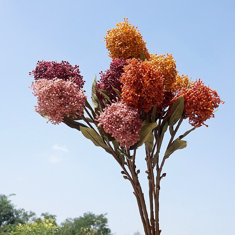 Vintage-Style Artificial Plastic Flowers and Decorative Berries for Home and Wedding Decor