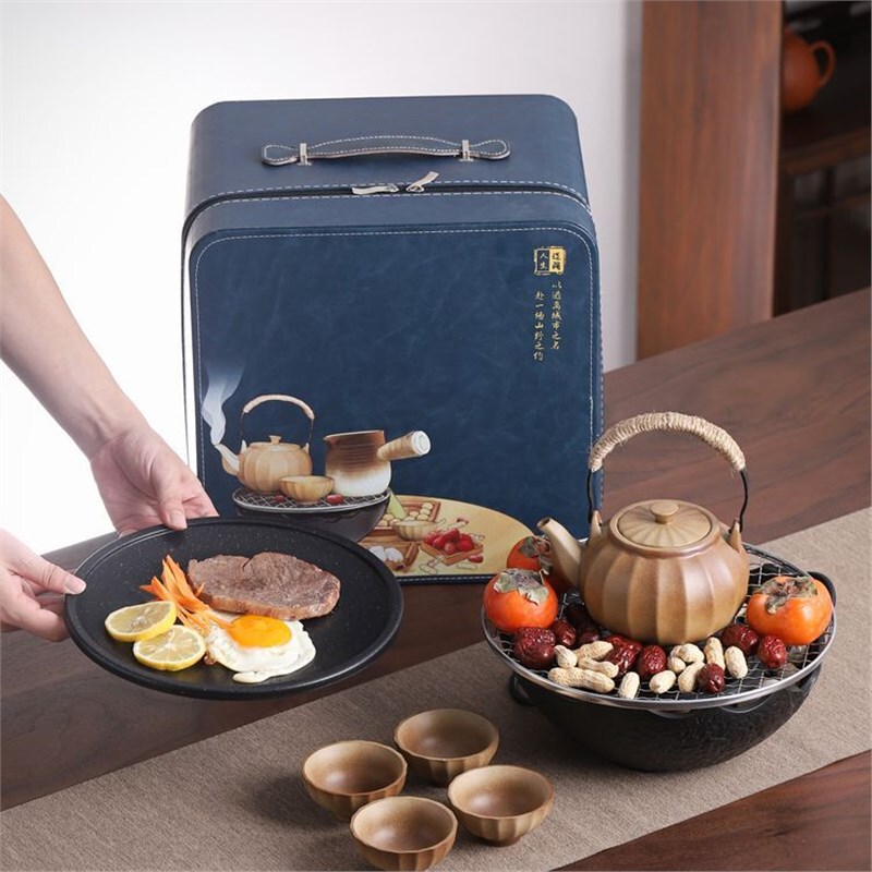 2025 New Model Tea Brewing Set for Outdoor Camping, Portable Full Set with Electric Ceramic Stove, Ceramic Pot and Kettle, Household Tea Set 2025 New Model Tea Brewing Set for Outdoor Camping, Portable Full Set with Electric Ceramic Stove, Ceramic Pot and Kettle, Household Tea Set