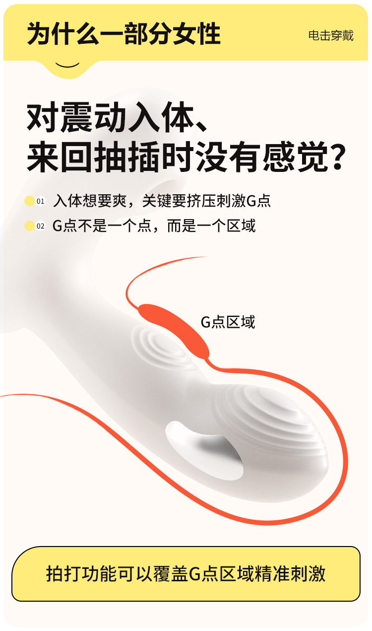 Wearable App-Controlled Vibrator with Suction, Vibration and Tapping, White — detail image 16
