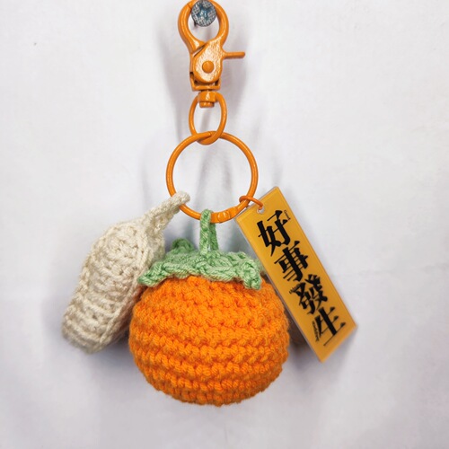 Good things happen key chain pendant handmade woolen products persimmon peanut school bag pendant gift gift wholesale