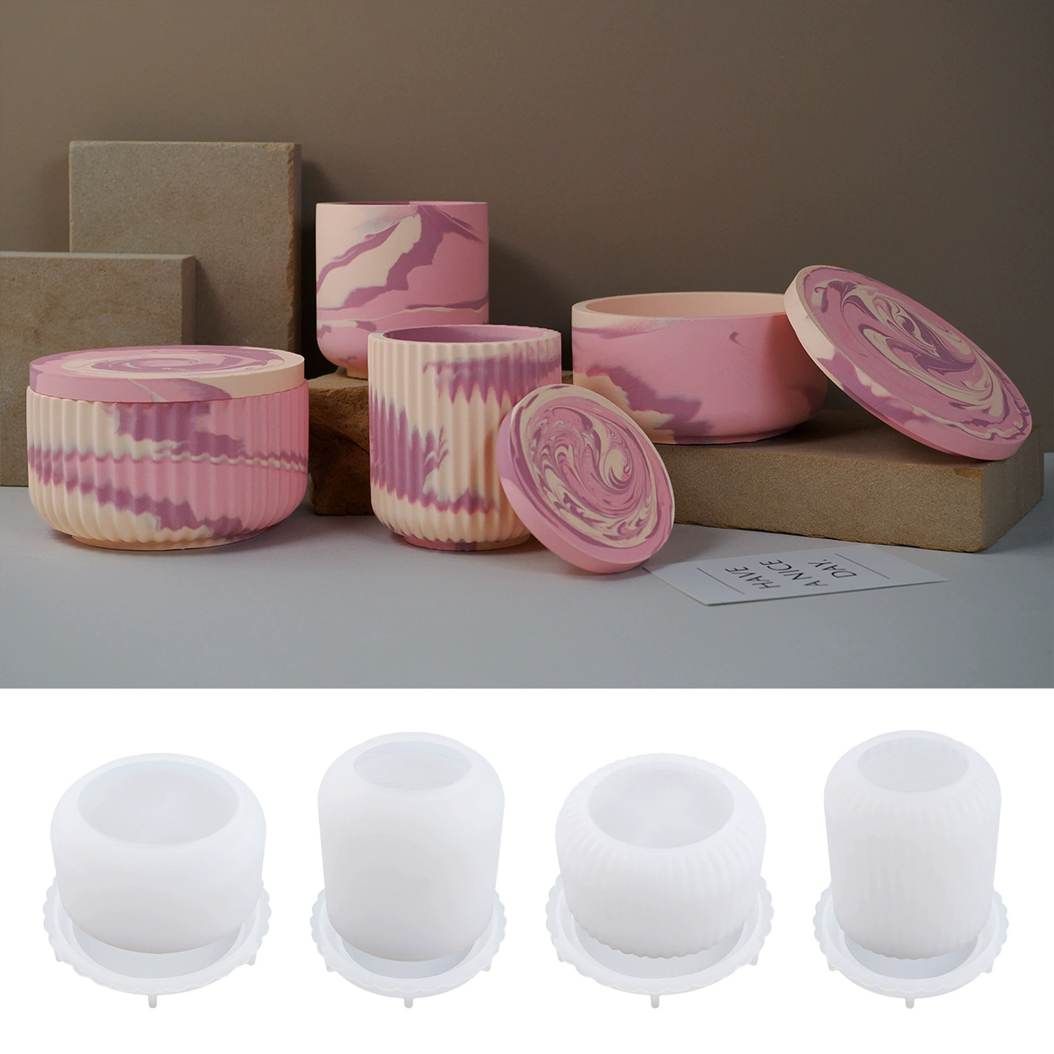Glossy candle, silicone mold, handmade, mirror effect