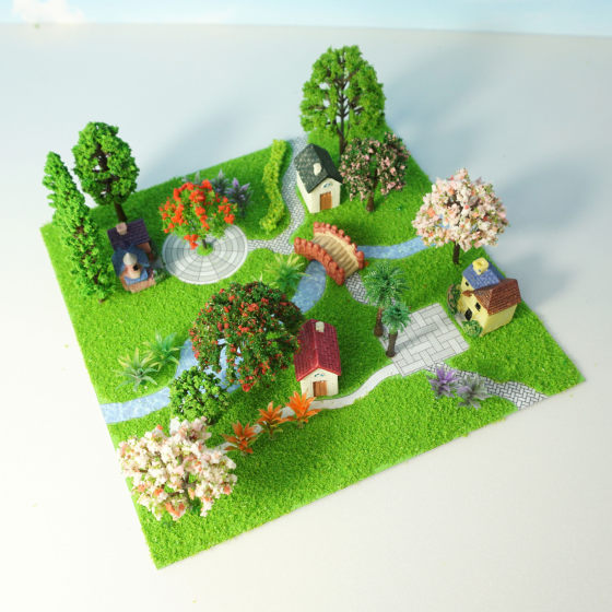 Mini Town Miniature Model diy Hand Assembled Small House Scene Villa Material Package Children's Birthday Gift