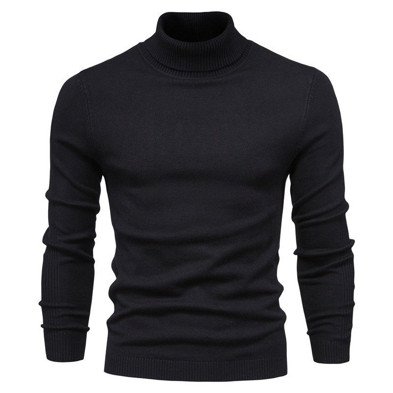 Autumn and Winter Men's Slim-Fitting Bottoming Shirt Turtleneck Knitwear Pure Color Pile-Neck Knitwear Long-Sleeved Korean Style Two-Lapel Knitwear for Men Autumn and Winter Men's Slim-Fitting Bottoming Shirt Turtleneck Knitwear Pure Color Pile-Neck Knitwear Long-Sleeved Korean Style Two-Lapel Knitwear for Men