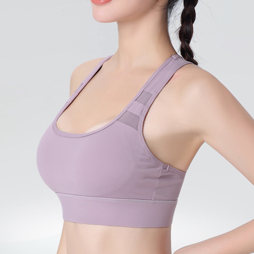 Nueva ropa interior deportiva antichoque de alta intensidad correr fitness ropa interior de yoga deportiva fija en una taza hermosa espalda sujetador