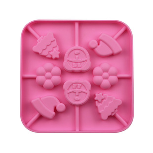 Jiamu 8-Piece Christmas Series Tree Hat Silicone Lollipop Mold Without Stick DIY Food Manufacturer Wholesale