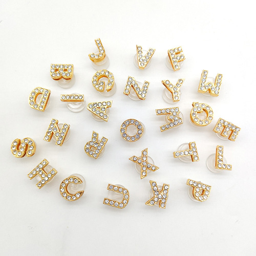 Alloy gold letter necklace DIY clog shoe shoe flower decoration versatile fashion shoe buckle croc