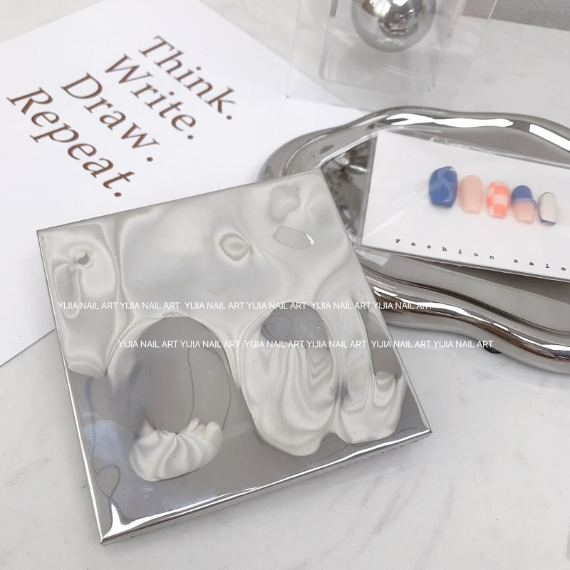 INS uñas accesorios de fotografía irregular ondulación del agua plata polvo cepillo Fondo herramienta decoración tiro Internet celebridad