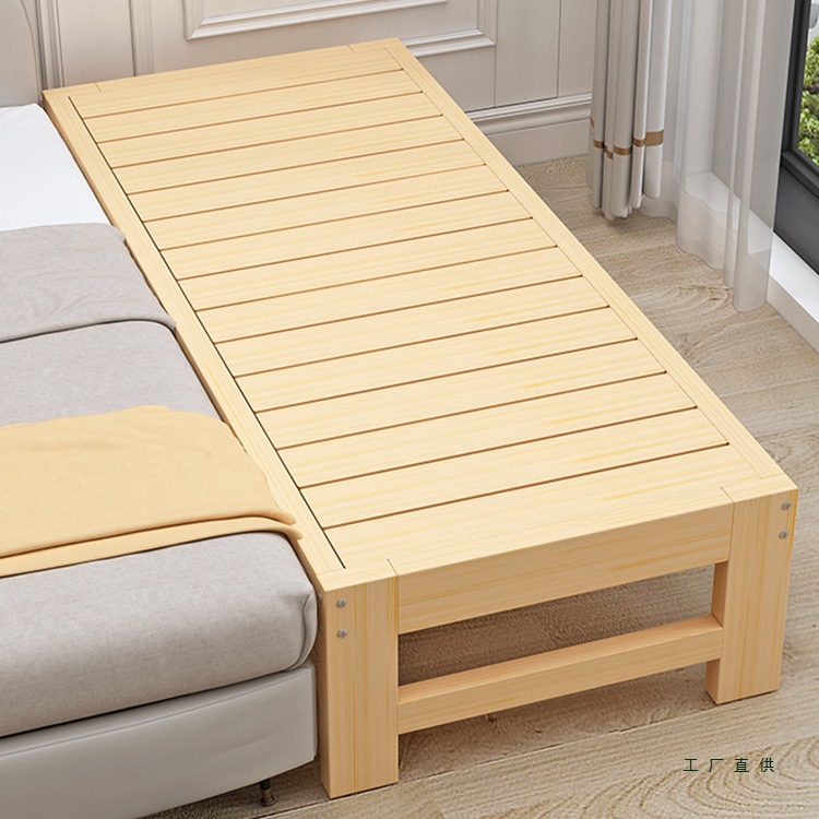 Splicing Bed with Extended Sides, Solid Wood Children's Bed, Single Small Bed, Baby Bed, Splicing with Large Bed, Bed Widening and Splicing