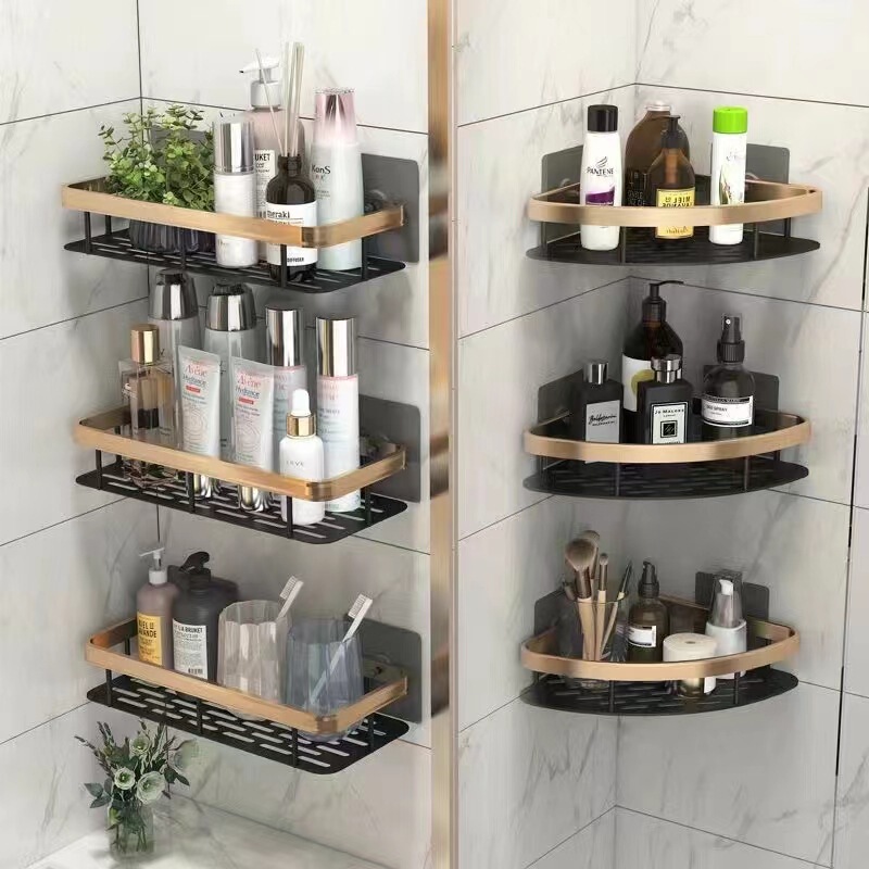 Bathroom Storage Rack bathroom household towel rack punch-free bathroom rack cosmetics storage rack Wall pendant Bathroom Storage Rack bathroom household towel rack punch-free bathroom rack cosmetics storage rack Wall pendant