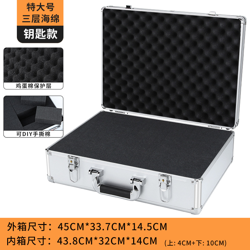 DIY caja de herramientas de aleación de aluminio maleta multifuncional equipo de hardware caja de instrumentos de almacenamiento de seguros caja de aluminio hogar