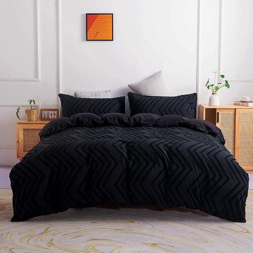 Cross-border bedding set with embroidered pile solid color minimalist duvet cover set of three Amazon wholesale manufacturer wholesale