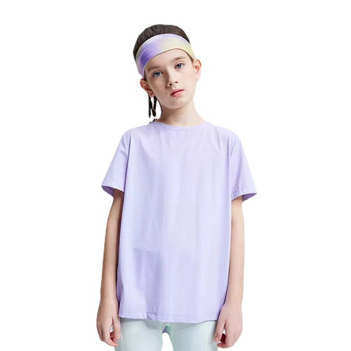 Cross-border European and American girls' children quick-drying sport T-shirt, summer new lightweight breathable yoga top short-sleeve air clothing