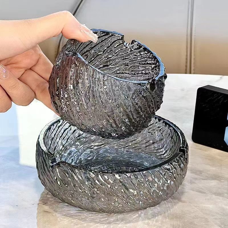 軽量高級灰皿、家庭用およびビジネス用の高価値ガラス灰皿、汚れにくい、ファッショナブルでクリエイティブな大容量オフィス灰皿|undefined
