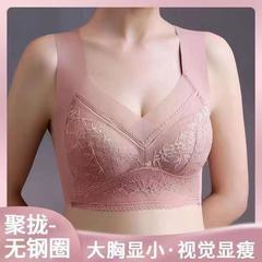 夏の固定レースの一体式の美背下着の女性の薄いタイプの無鋼の輪は集まって副乳の無痕文のブラジャーの女性を収めます。